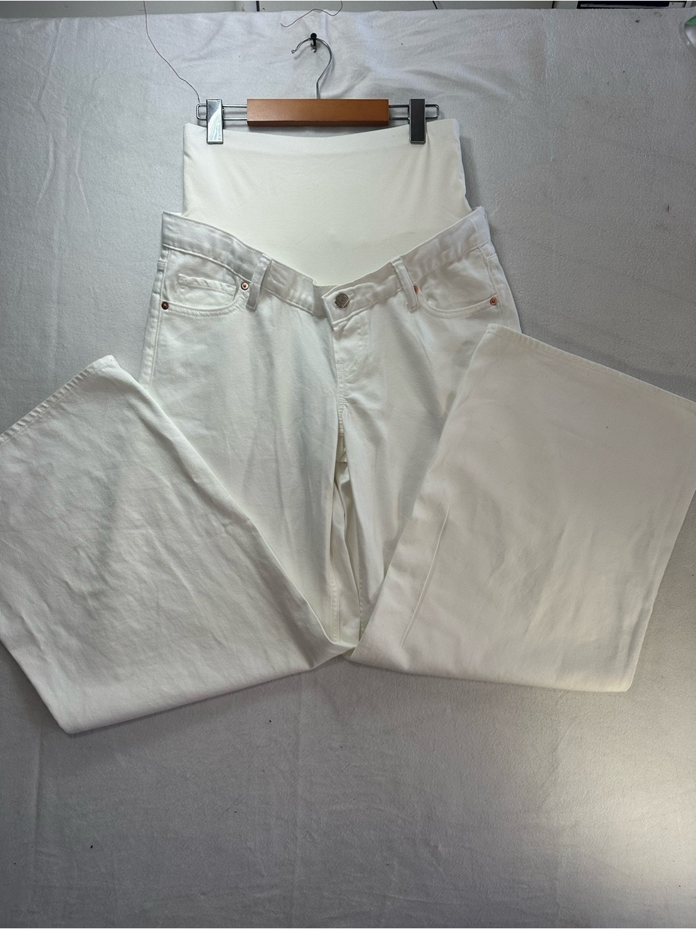 The Gap Women's White Wide Leg Jeans NWT Size 29/8 High Rise Cotton Denim